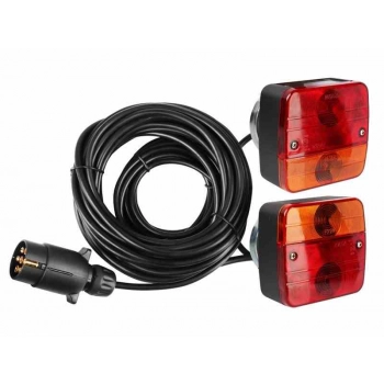 Zestaw lamp tylnych na magnes, przewód 7,5 m z wtyczką 7 PIN