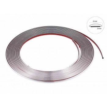 Listwa dekoracyjna, chrom, 6 mm x 8m (58994)