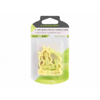 Szybkozłączki rozgałęźne typ-T, żółte, 4.0-6.0 mm kw, 12-10 AWG, 15A max, 5 szt.
