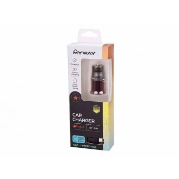 Ładowarka 12/24V QC3.0 1x USB + kabel USB do micro USB