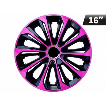 Kołpaki EXTRA STRONG pink - black 16", 4 szt.