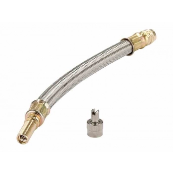 Przedłużka do pompowania koła - bliźniaka, 180 mm, metalowy oplot
