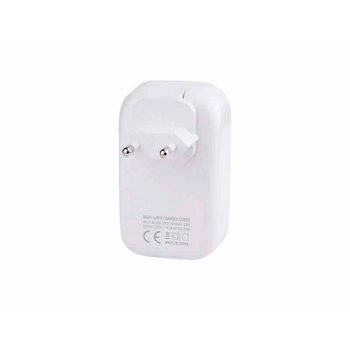 Ładowarka sieciowa 4x USB 4.4A z dotykową lampką LED + adaptery - wtyczki do gniazd EU, UK i USA