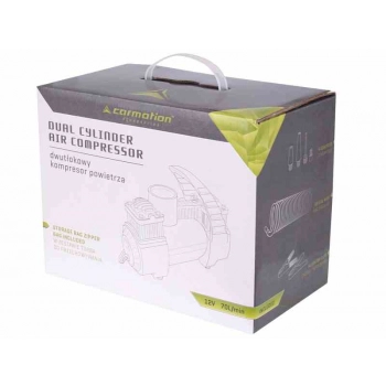 Kompresor powietrza dwutłokowy 12V, 11 BAR, 70L / min, 4 adaptery