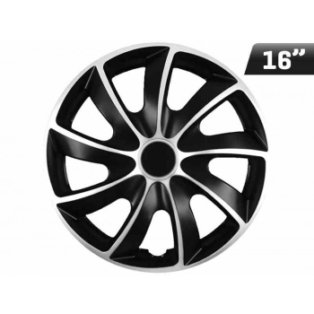 Kołpaki QUAD BICOLOR silver - black 16", 4 szt.