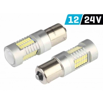 Żarówka VISION P21W BA15s 12/24V 52x 4014 SMD LED, z soczewką, CANBUS, biała, 2 szt.