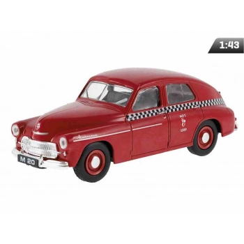 Model 1:43, PRL WARSZAWA M20 TAXI, wiśniowy