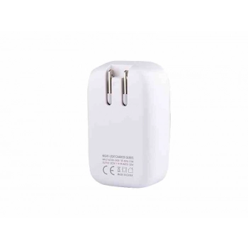 Ładowarka sieciowa 4x USB 4.4A z dotykową lampką LED + adaptery - wtyczki do gniazd EU, UK i USA