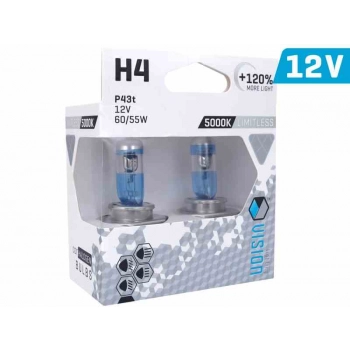 Żarówki VISION limitless white H4 12V 60/55W P43t U E4 +120%, 2 szt.