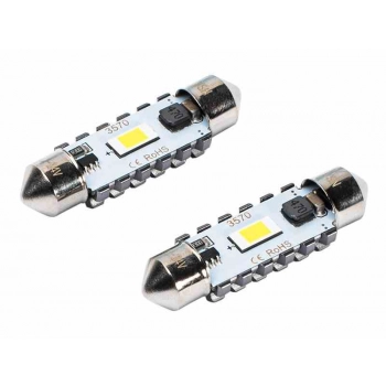 Żarówka VISION Festoon SV8.5 39 mm 12/24V 2x 3570 SMD LED, CANBUS, biała, 2 szt.
