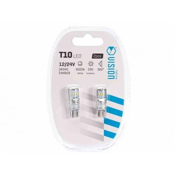 Żarówka VISION W5W (T10) 12/24V 9x 2016 SMD LED, CANBUS, biała, 2 szt.