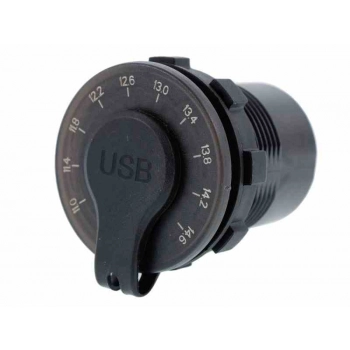 Ładowarka do zabudowy USB QC3.0 + USB 6A z woltomierzem i włącznikiem mechanicznym