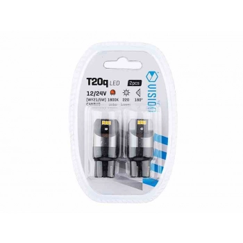 Żarówka VISION WY21/5W (T20q) 12/24V 6x 3020 SMD LED, nonpolar, CANBUS, pomarańczowa, 2 szt.