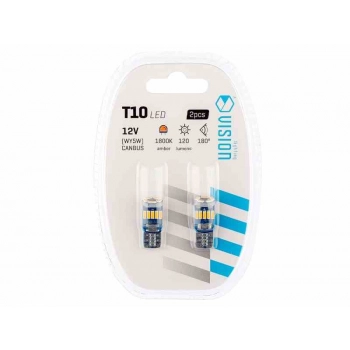 Żarówka VISION W5W (T10) 12V 15x 4014 SMD LED, nonpolar, CANBUS, pomarańczowa, 2 szt.