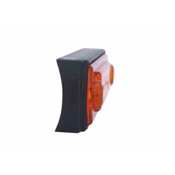 Lampa obrysowa diodowa 12/24V, na podstawie gumowej, na rurę, pomarańczowa