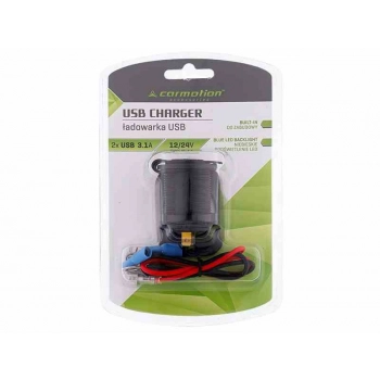 Ładowarka do zabudowy 2x USB 3.1A, 12/24V