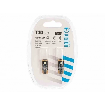 Żarówka VISION W5W (T10) 12/24V 3x 3838 SMD LED, CANBUS, biała, 2 szt.