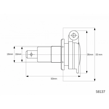 Gniazdo DIN 12/24V, max 15A