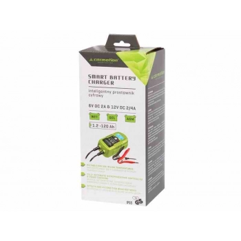 Prostownik z mikroprocesorem do akumulatorów 6V 2A, 12V 2/4A, 1.2-120 Ah, IP65