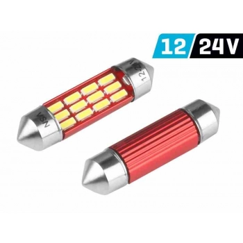 Żarówka VISION Festoon SV8.5 36mm 12/24V 12x 4014 SMD LED, nonpolar, CANBUS, biała, 2 szt.