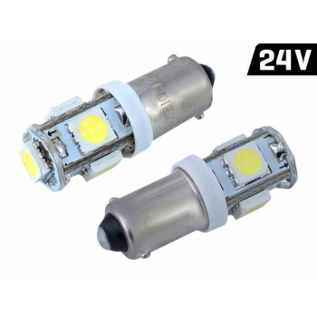 Żarówka VISION T4W BA9s 24V 5x 5050 SMD LED, biała, 2 szt.
