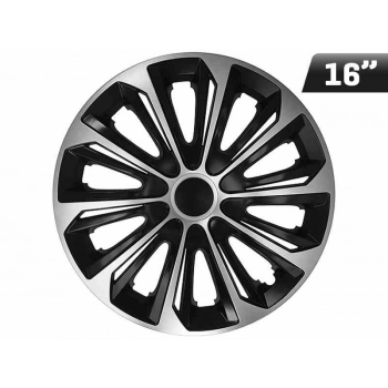Kołpaki STRONG DUOCOLOR silver - black 16", 4 szt.