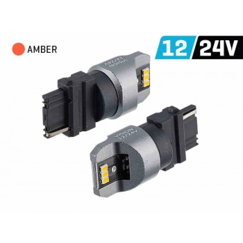 Żarówka VISION PY27W (T25) 12/24V 6x 3020 SMD LED, nonpolar, CANBUS, pomarańczowa, 2 szt.