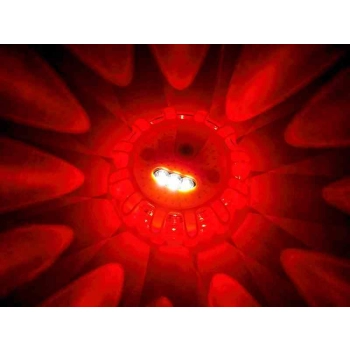 Lampa - flara ostrzegawcza 12 LED + 3 LED, mocowana na magnes i hak, zasilanie 3x AAA, pomarańczowa