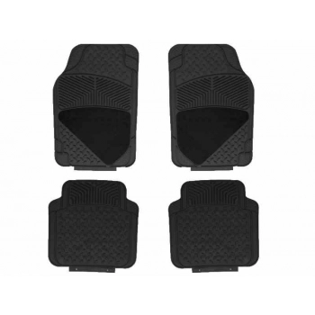 Dywaniki uniwersalne PVC z wkładką tekstylną, czarne, 4 szt.