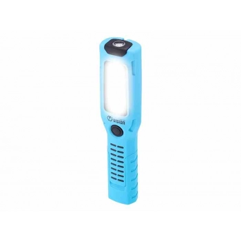 Lampa warsztatowa obrotowa 6x 1W Super White SMD LED 550 lm + 1W LED 80 lm, akumulatorowa, IK07, 2 haki, 3 magnesy