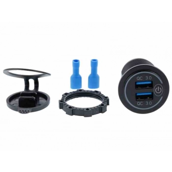 Ładowarka do zabudowy 2x USB QC3.0 z włącznikiem dotykowym i podświetleniem