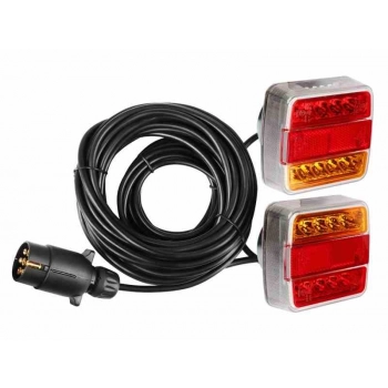 Zestaw lamp tylnych LED na magnes, przewód 7,5 m z wtyczką 7 PIN