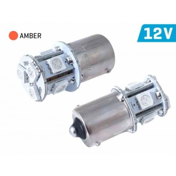 Żarówka VISION PY21W BA15s 12V 8x 5050 SMD LED, pomarańczowa, 2 szt.
