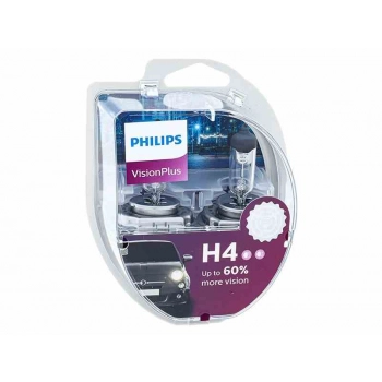 Żarówki PHILIPS H4 12V 60/55W P43t VisionPlus +60%