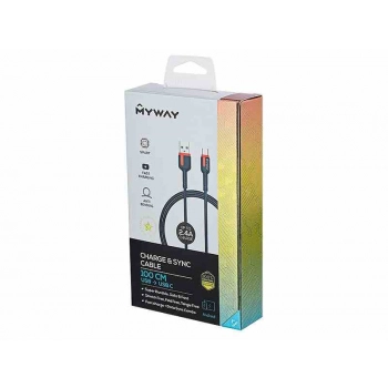 Kabel do ładowania i synchronizacji, w oplocie z mikrofibry, 100 cm, USB > USB-C
