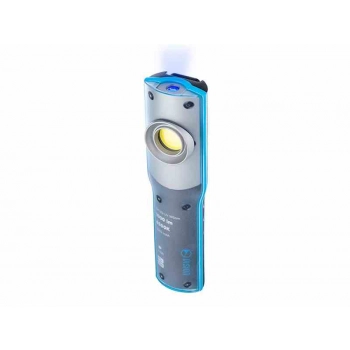 Lampa warsztatowa 10W COB LED 1000 lm + 3W LED UV 395 nm, akumulatorowa, IK08, IP54, z zaczepem i magnesem