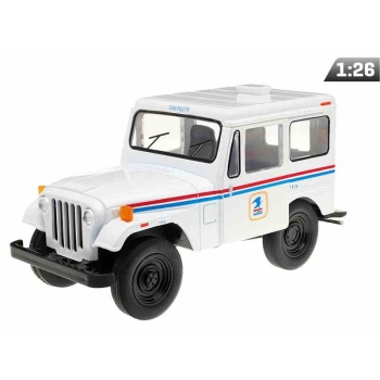 Model 1:26, 1971 Jeep DJ-5B USPS Edition, biały (A11765)