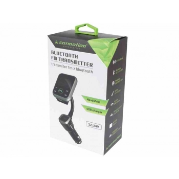 Transmiter FM z LCD, slot SD, AUX, USB 2.1A, z funkcją zestawu głośnomówiącego Bluetooth