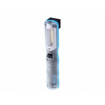 Lampa warsztatowa 9x 0.5W Super White 2835 SMD LED 500 lm + 2W LED 150 lm, akumulatorowa, IK08, IP54, z zaczepem i 2 magnesami