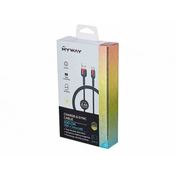 Kabel do ładowania i synchronizacji, w oplocie z mikrofibry, 100 cm, USB > micro USB