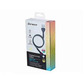 Kabel do ładowania i synchronizacji, w oplocie z mikrofibry, podświetlenie LED, 200 cm, USB > micro USB