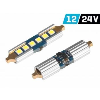 Żarówka VISION Festoon SV8.5 39mm 12/24V 6x 3030 SMD LED, nonpolar, CANBUS, biała, 2 szt.