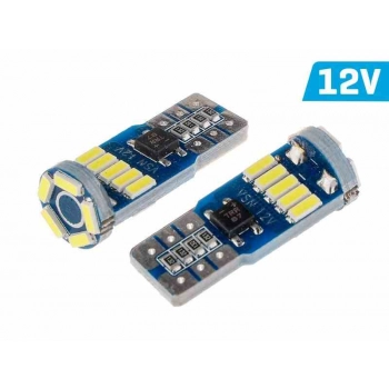 Żarówka VISION W5W (T10) 12/24V 15x 4014 SMD LED, nonpolar, CANBUS, biała, 2 szt.
