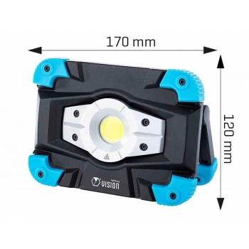 Lampa robocza panelowa 10W COB LED, akumulatorowa, 1000 lm, IK08, IP54 + uchwyt magnetyczny