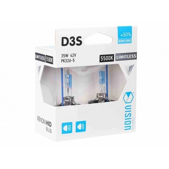 Żarówki ksenonowe VISION D3S 5500K 42V 35W PK32d-5 +50% Limitless White, 2 szt.