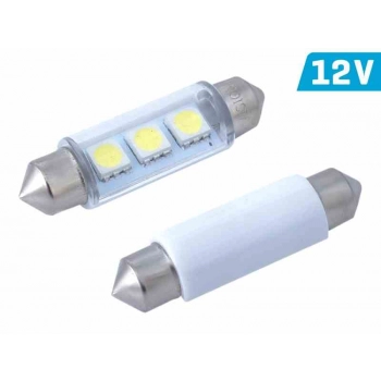 Żarówka VISION Festoon SV8.5 41mm 12V 3x 5050 SMD LED, biała, 2 szt.