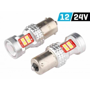 Żarówka VISION R5W/R10W BA15s 12/24V 13x 3030 SMD LED, nonpolar, CANBUS, biała, 2 szt.