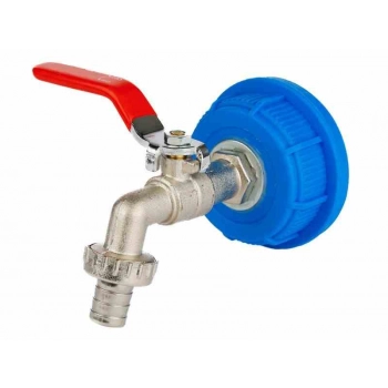 Nakrętka 61 mm z kranem czerwonym 1/2"