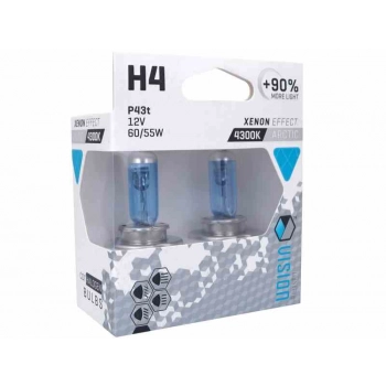 Żarówki VISION arctic white H4 12V 60/55W P43t U E4 +90%, 2 szt.