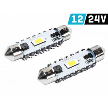 Żarówka VISION Festoon SV8.5 41 mm 12/24V 2x 3570 SMD LED, CANBUS, biała, 2 szt.
